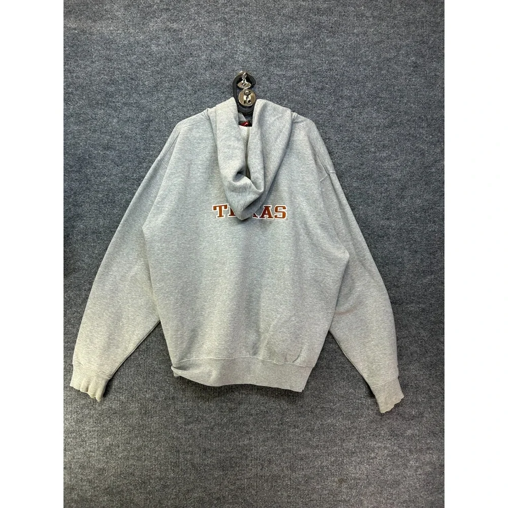 VTG Nike Team Texas Longhorns Full Zip Hoodie Men's Gray Fleece Sports - Large